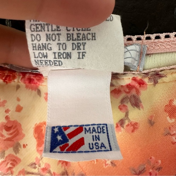 LA BELLE Vintage Y2K Peach Pink Floral Paisley MIDI Slip Skirt Size Small - Picture 5 of 7